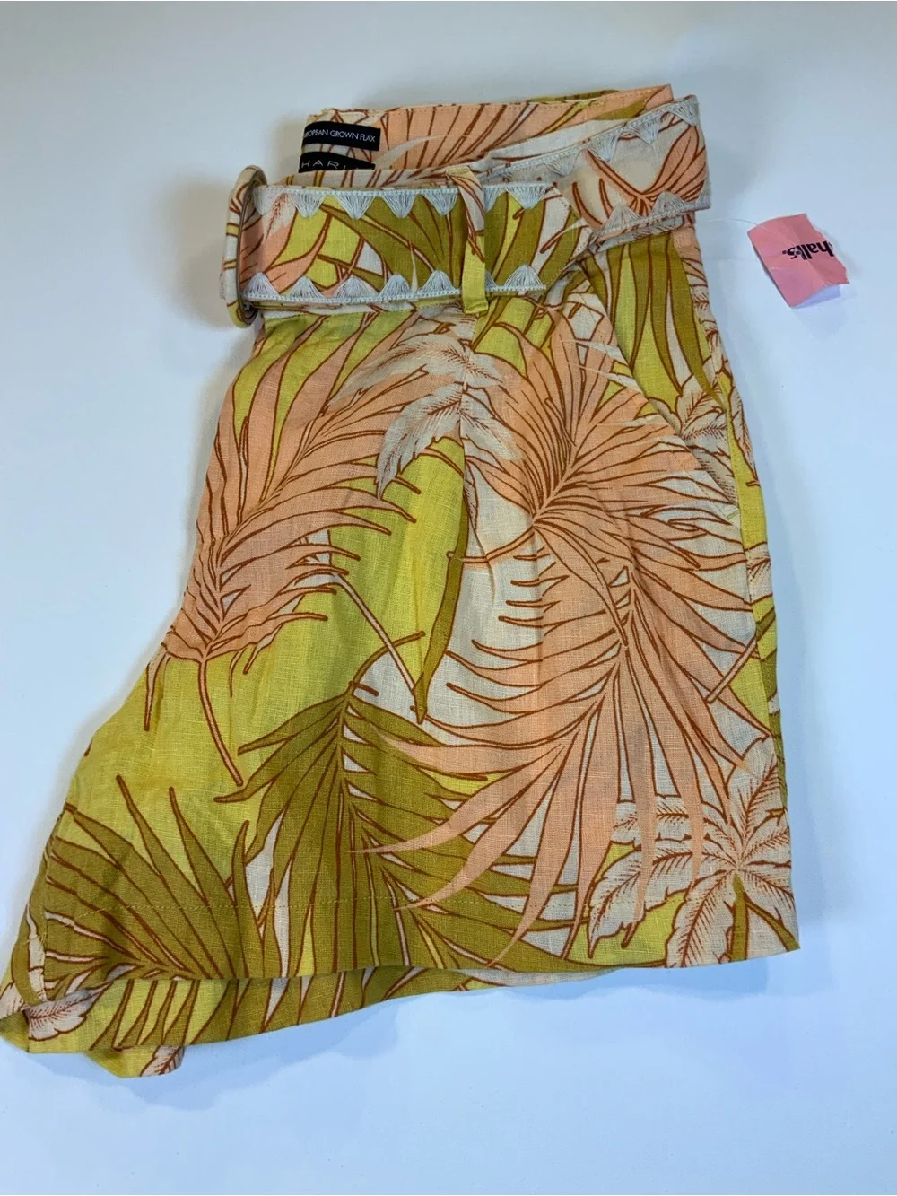 Tahari Peach and Olive Tropical Print Women's Shorts